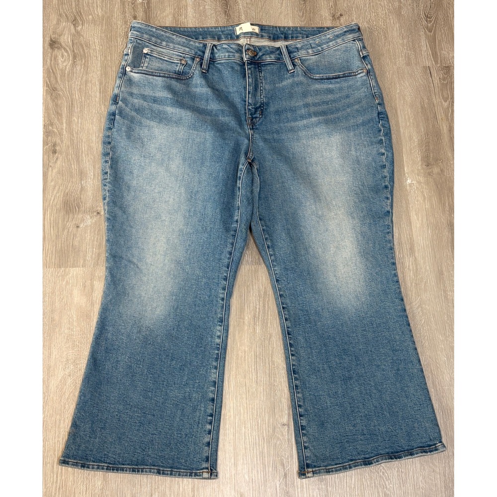 Madewell‎ Mid-Rise Kick Out Jeans 20W Medium Wash Cropped Flare DM7401 Denim